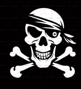 Piratenschädel und gekreuzte Knochen